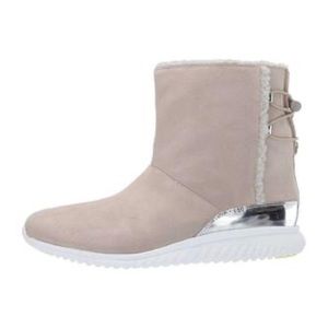 COLE HAAN STUDIO GRAND WATERPROOF SLIP-ON BOOT. Suede upper with back toggle